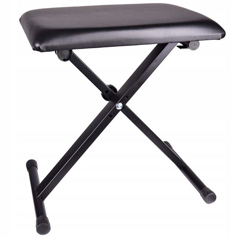 ŁAWA STOŁEK SIEDZISKO DO PIANINA KEYBOARDU SKŁADANA REGULOWANA CZARNA