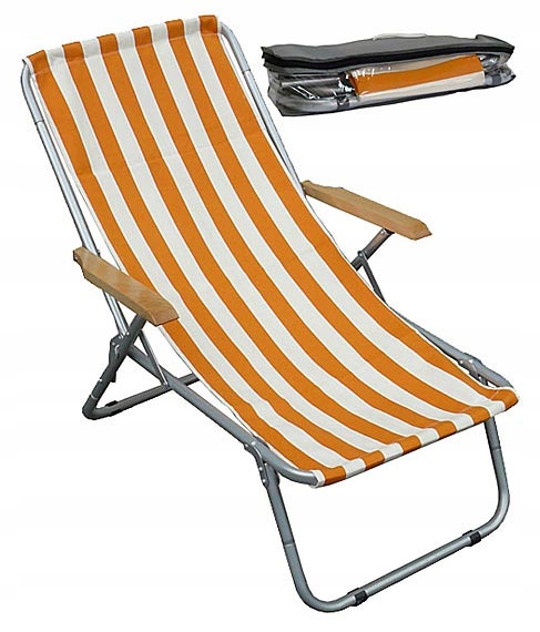 Leżak aluminium pomarańcze i czerwienie Polsport