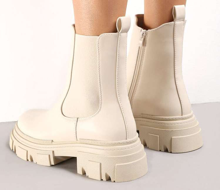 BOTKI DAMSKIE WORKERY BEŻOWE OCIEPLONE SKÓRA 38 Model JJ39 BEIGE