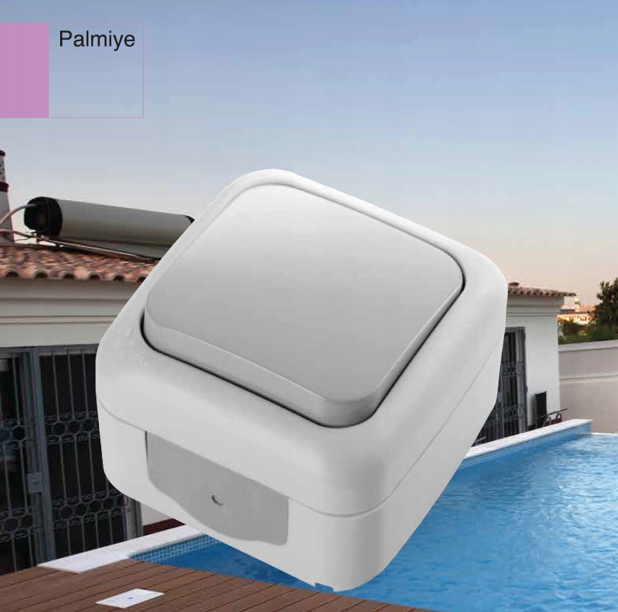 Viko PALMIYE Łącznik natynkowy schodowy podwójny Kolor odcienie szarości