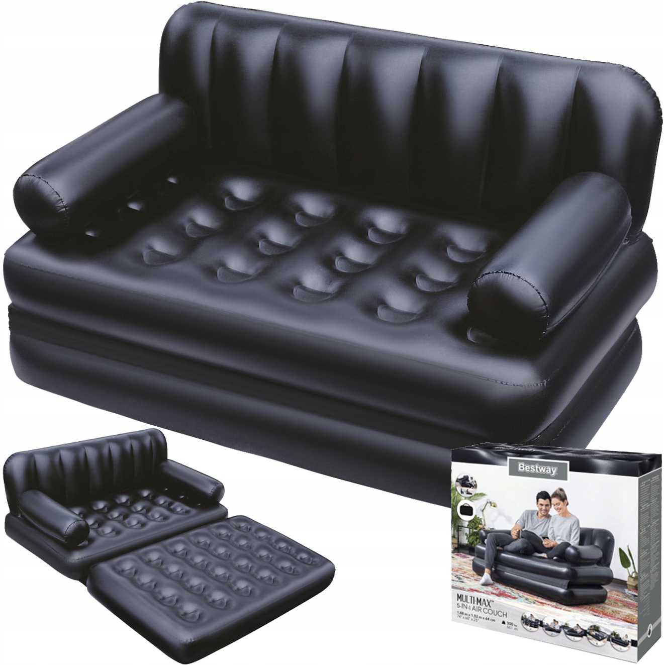 

Sofa Materac Dmuchany Łóżko Dwuosobowe 188x152 cm