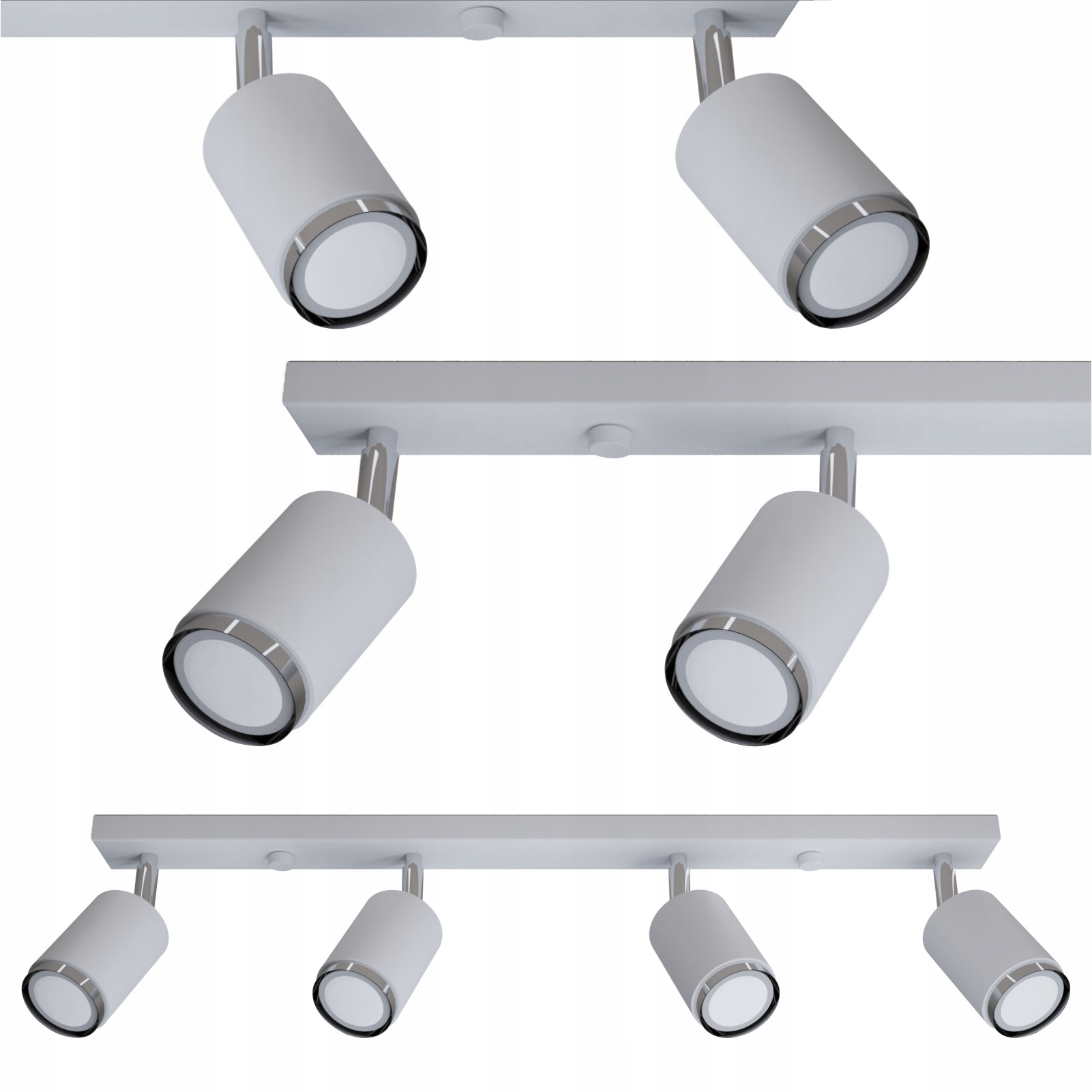 Stropní Svítidlo Nová závěsná kovová lampa Idun 4 světelné body bílá stříbrná 40W