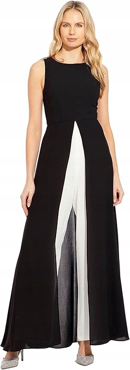 Adrianna Papell Černobílá Elegantní Kombinéza Bez Rukávů 36 Jyf