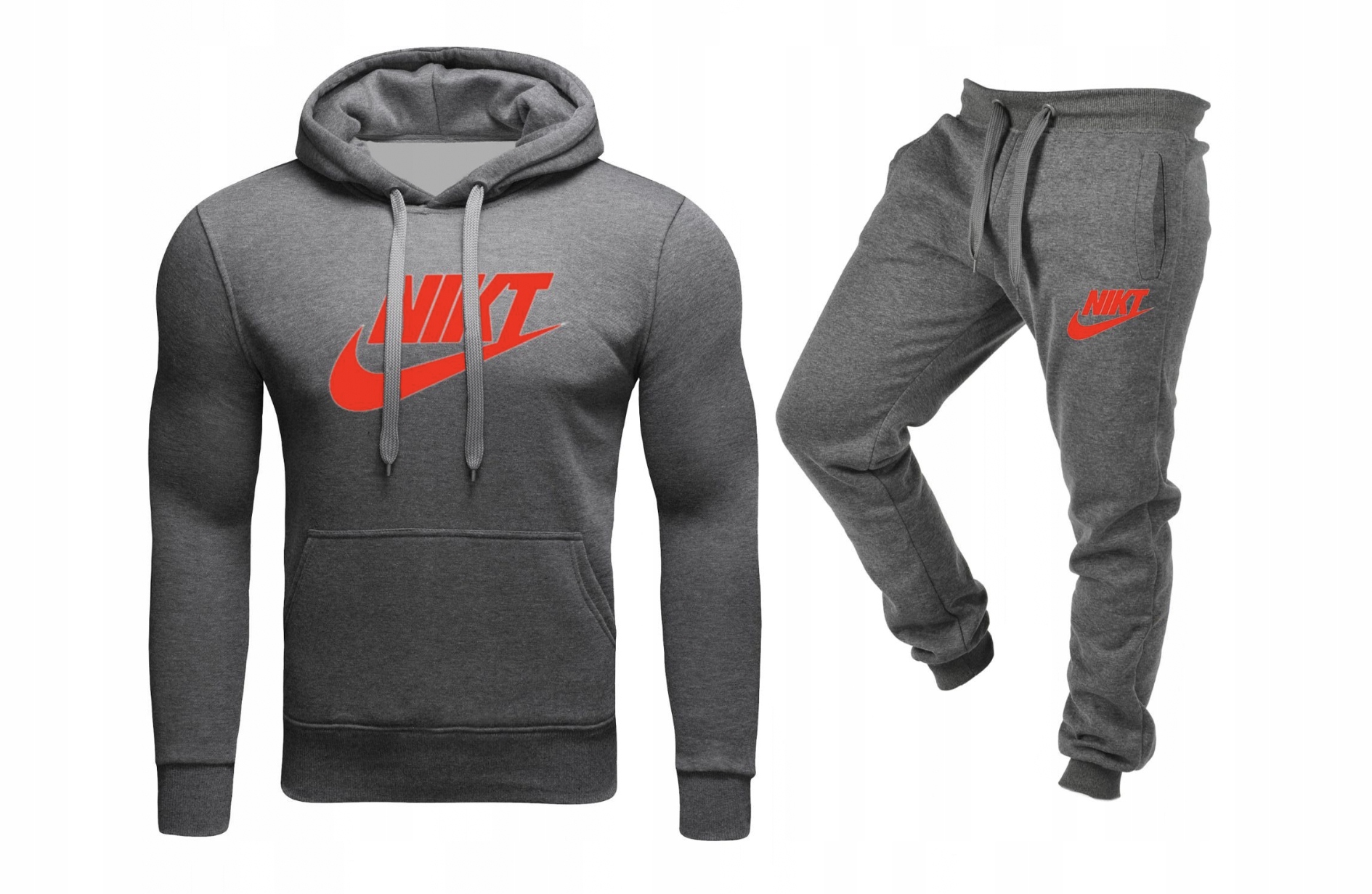 Tepláková Souprava Teplákovka Pánská Nikdo Mikina Kalhoty Šedá XL