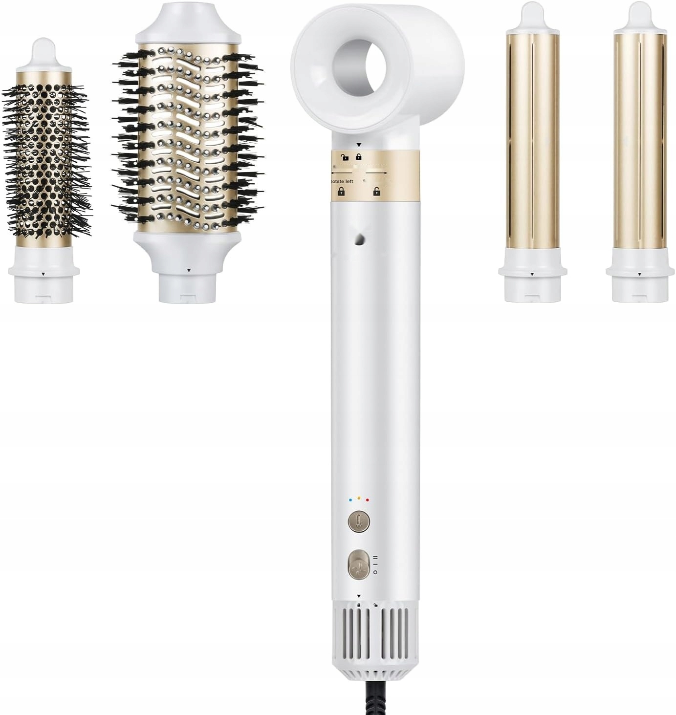 Suszarko-lokówka 5w1, 110000 obr/min, 20 m/s, 200 mln jonów, biała