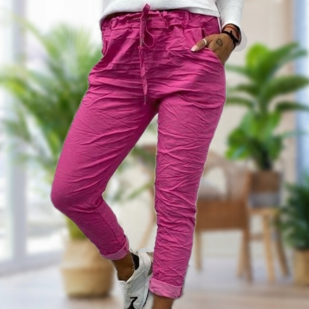 

Spodnie Gnieciuchy Uni 44 46 48 50 XL- 5XL fuksja