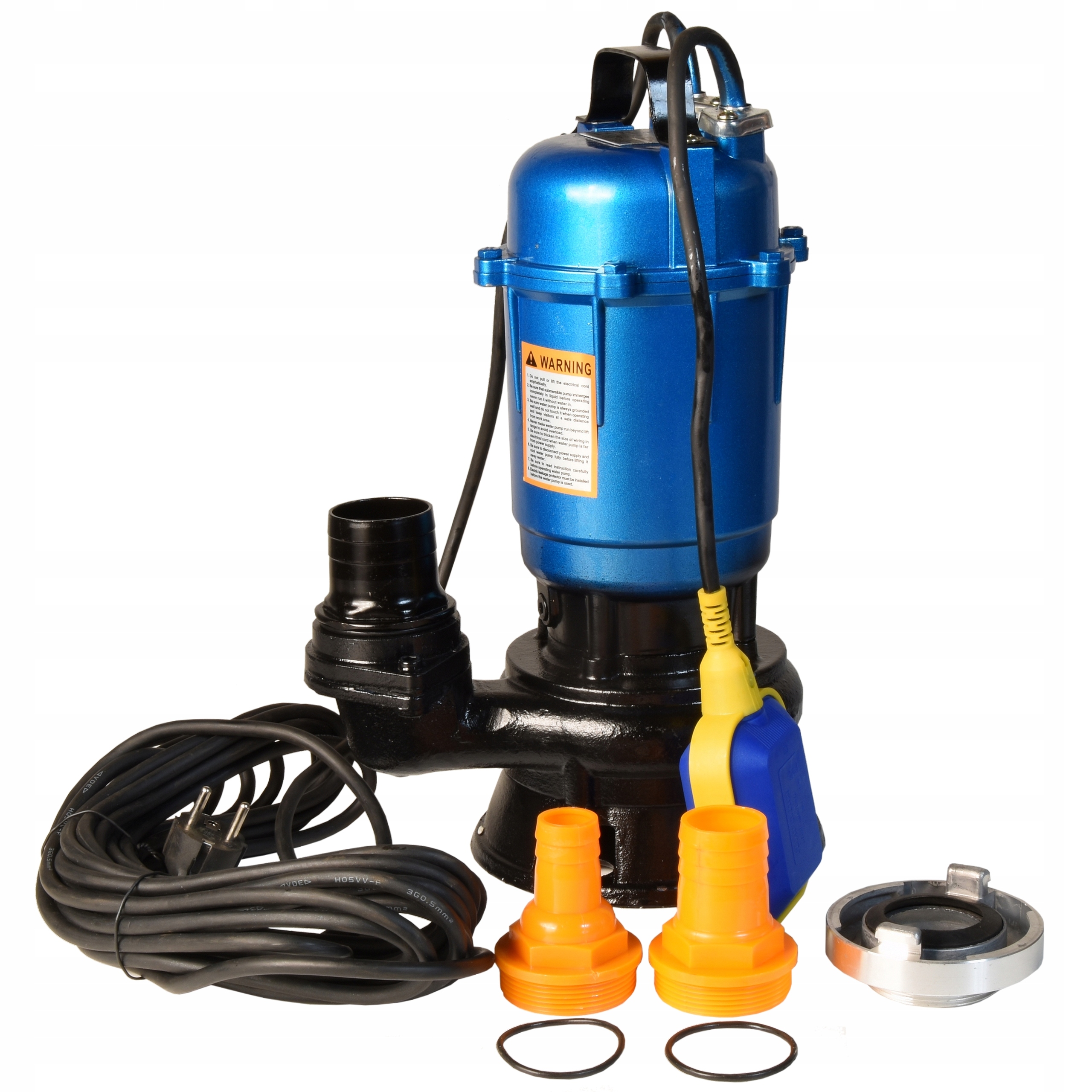 MOCNA POMPA DO SZAMBA ŚCIEKÓW USUWANIA WODY BRUDNEJ + pływak + KABEL 10M