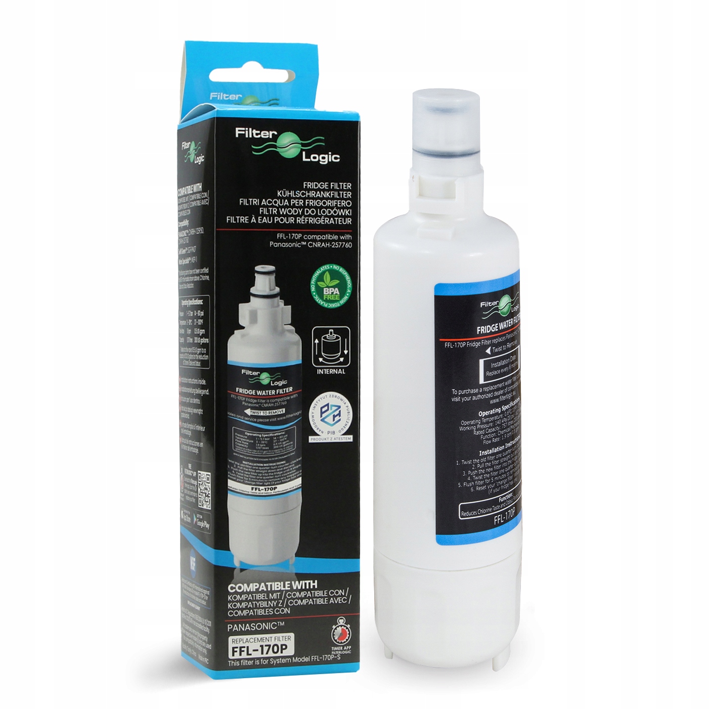 Filtr wody FilterLogic FFL-170P lodówki Panasonic CNRBH-125950 CNRAH-257760