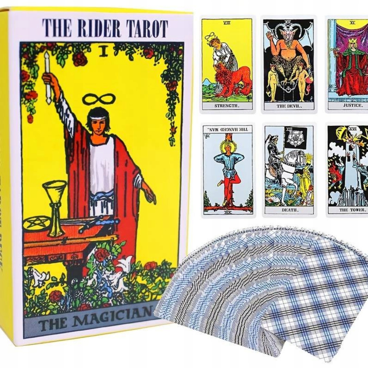 KOMPLETNY ZESTAW KLASYCZNYCH KART TAROTA THE RIDER TAROT KARTY WRÓŻBY 78szt Wydawca inny