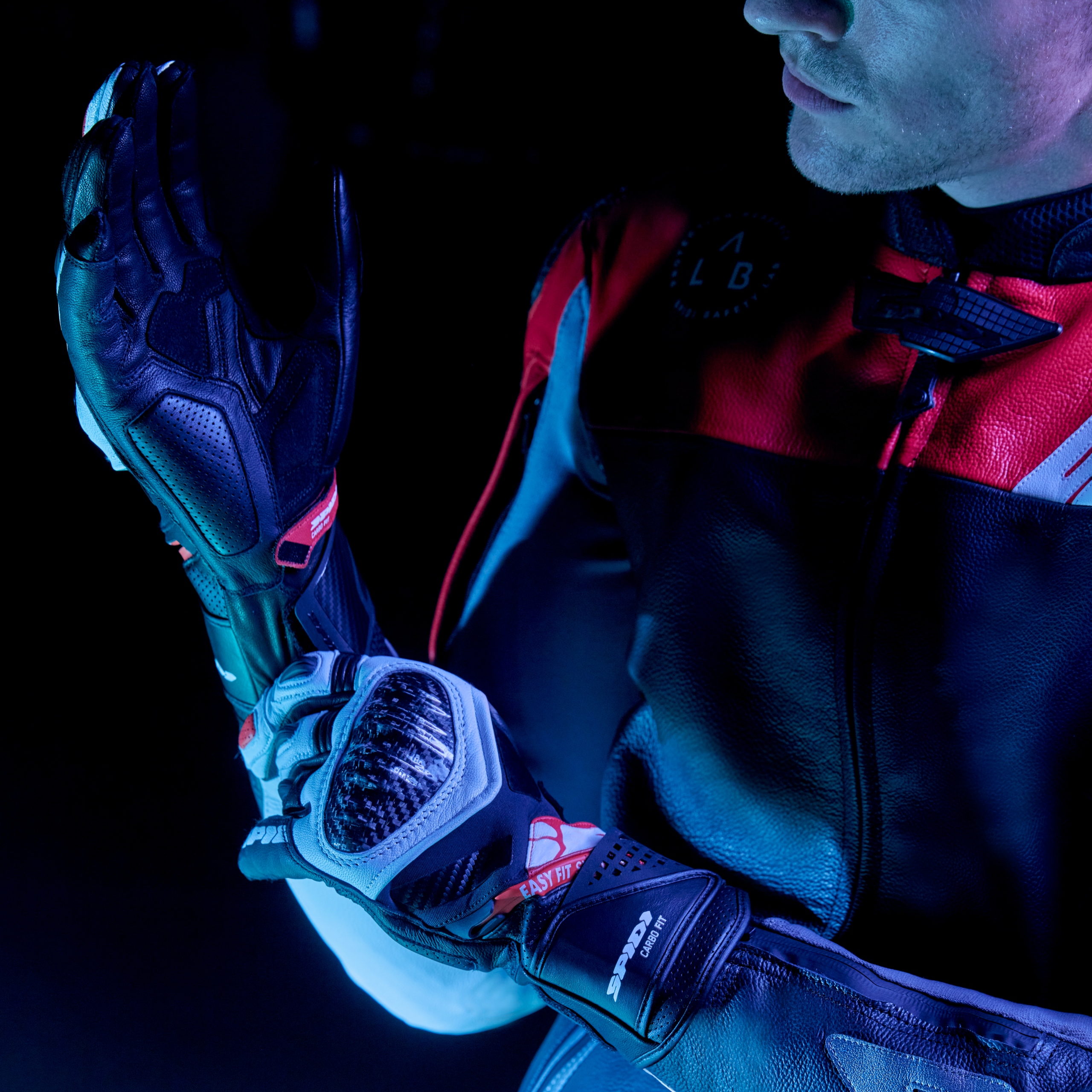 Rękawice motocyklowe Spidi Carbo Fit czerwone XXL Rodzaj Męskie