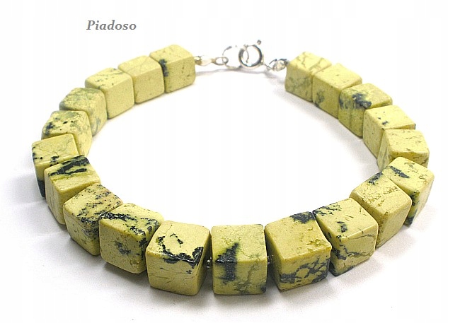 Tyrkysový Žlutý Náramek Stříbro