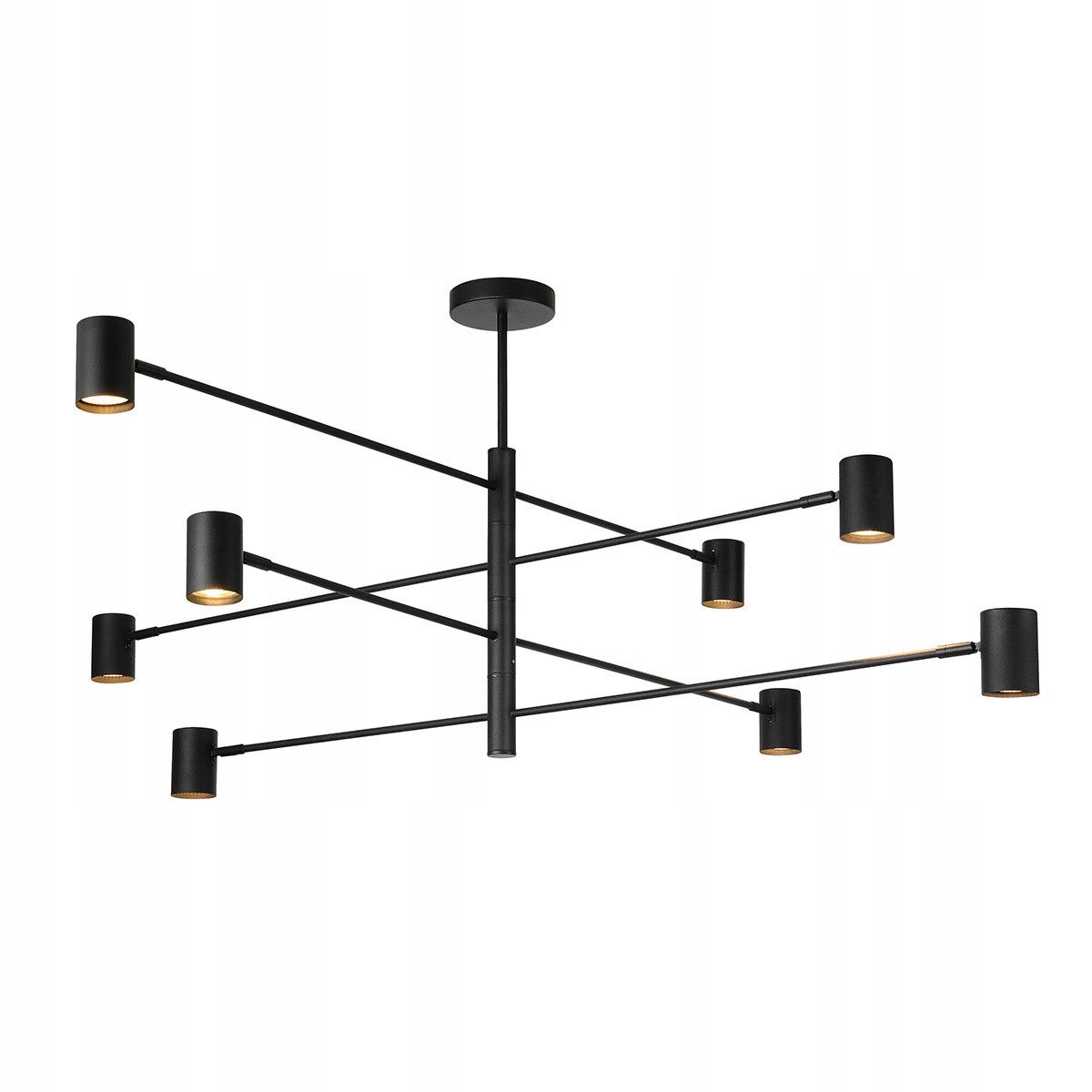 Velká krásná lampa Snow s dlouhými rameny, černá, pavouk do obývacího pokoje