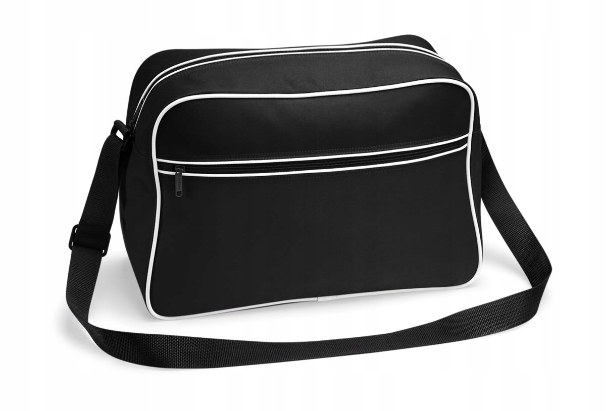 WYGODNA DUŻA TORBA NA RAMIĘ LISTONOSZKA RETRO DAMSKA MĘSKA - CZARNA