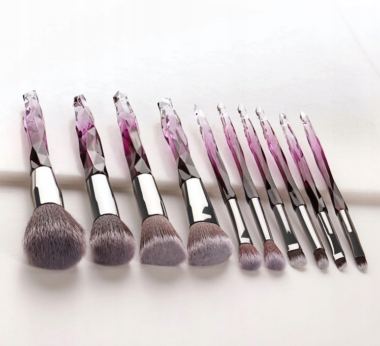 CRYSTAL PURPLE ZESTAW 10 PĘDZLI DO MAKIJAŻU