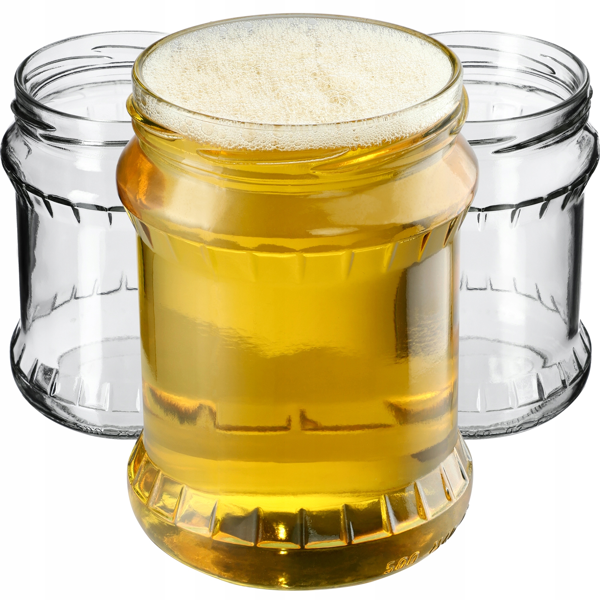 24 x Skleněná Zavařovací Sklenice 500 ml Na Zavařeniny Med Džem