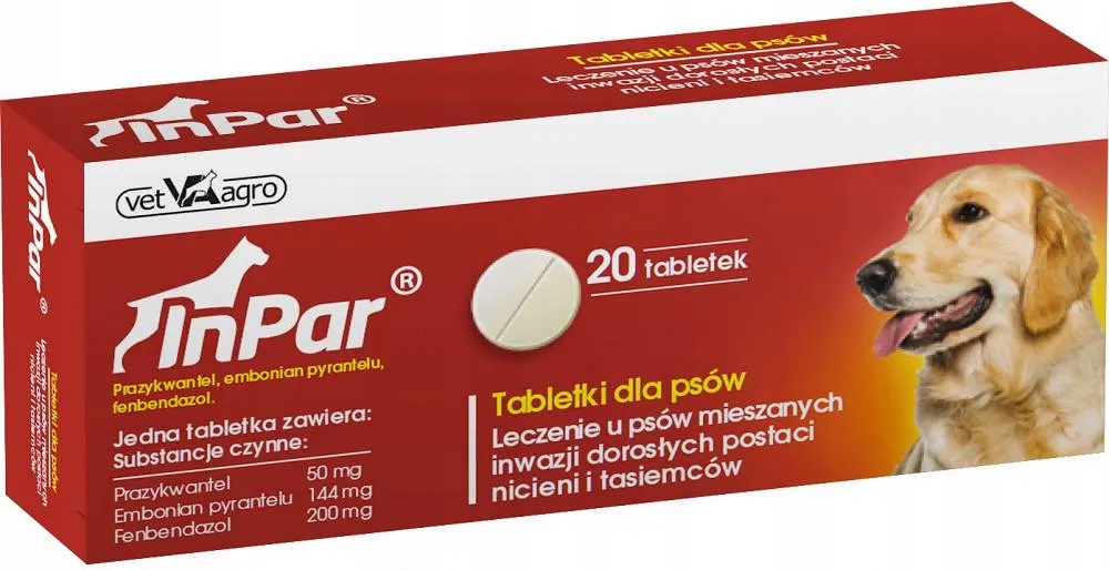 InPar na odrobaczenie na robaki pasożyty dla psa 20 tabletek