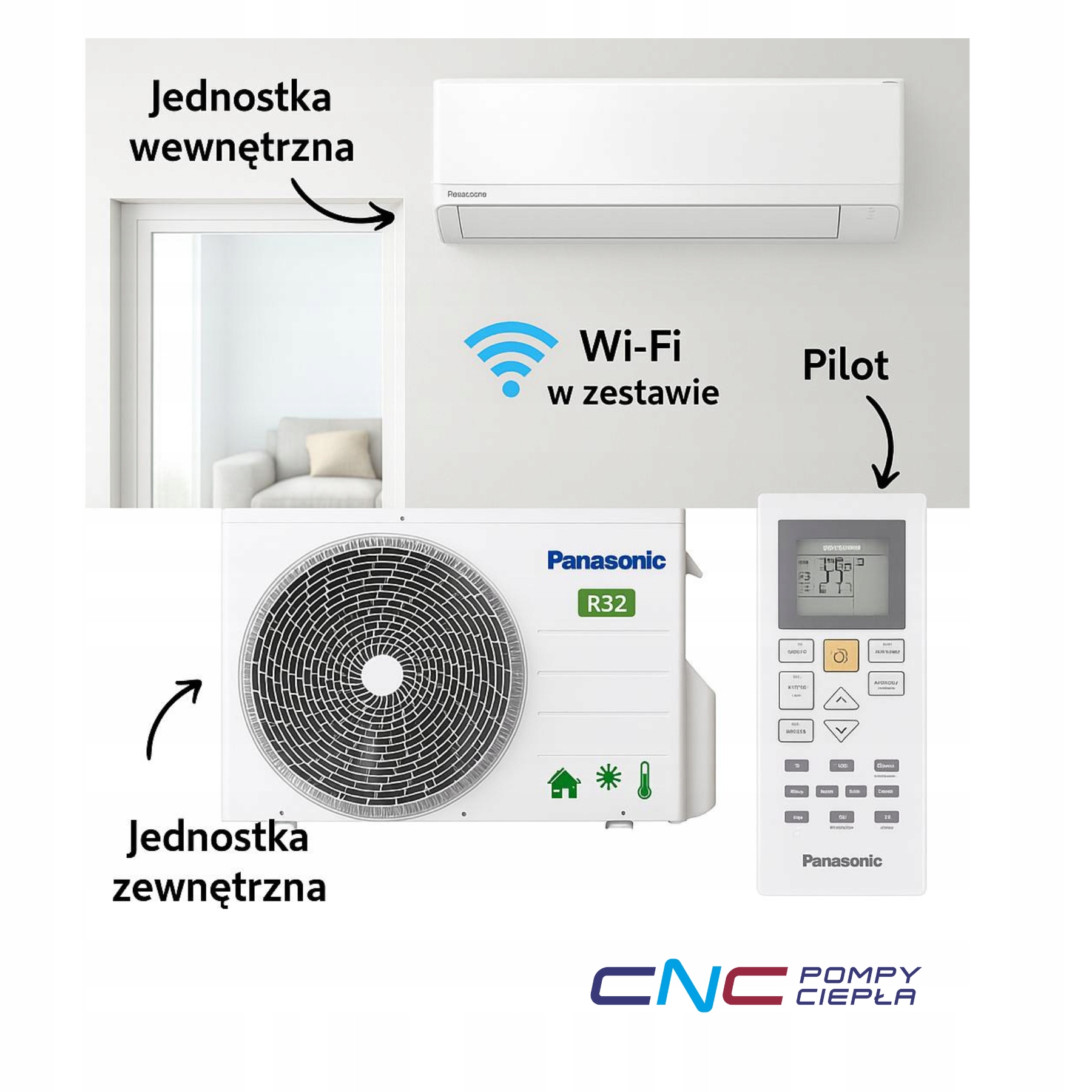 Klimatyzator ścienny Panasonic KIT-Z35YKEA 3,5 kW, Biały, Wi-Fi, Praca 24/7