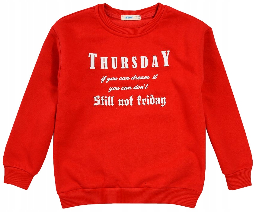 

Bluza Ciepła Gruba przez głowę Czerwona 152 J10D