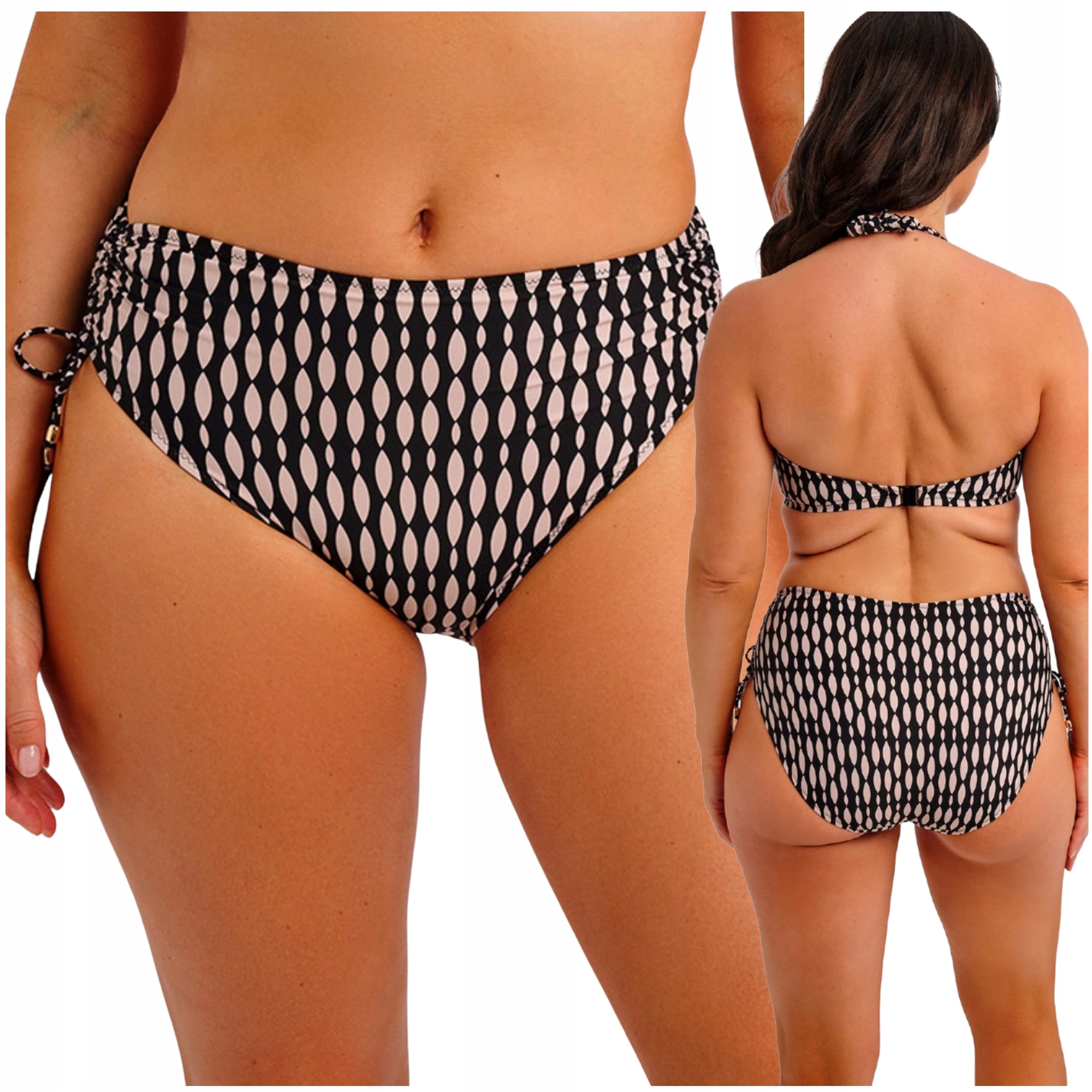 Plavkové kalhotky s vysokým pasem a stahovacími šňůrkami Fantasie Shell Bay High Waist M