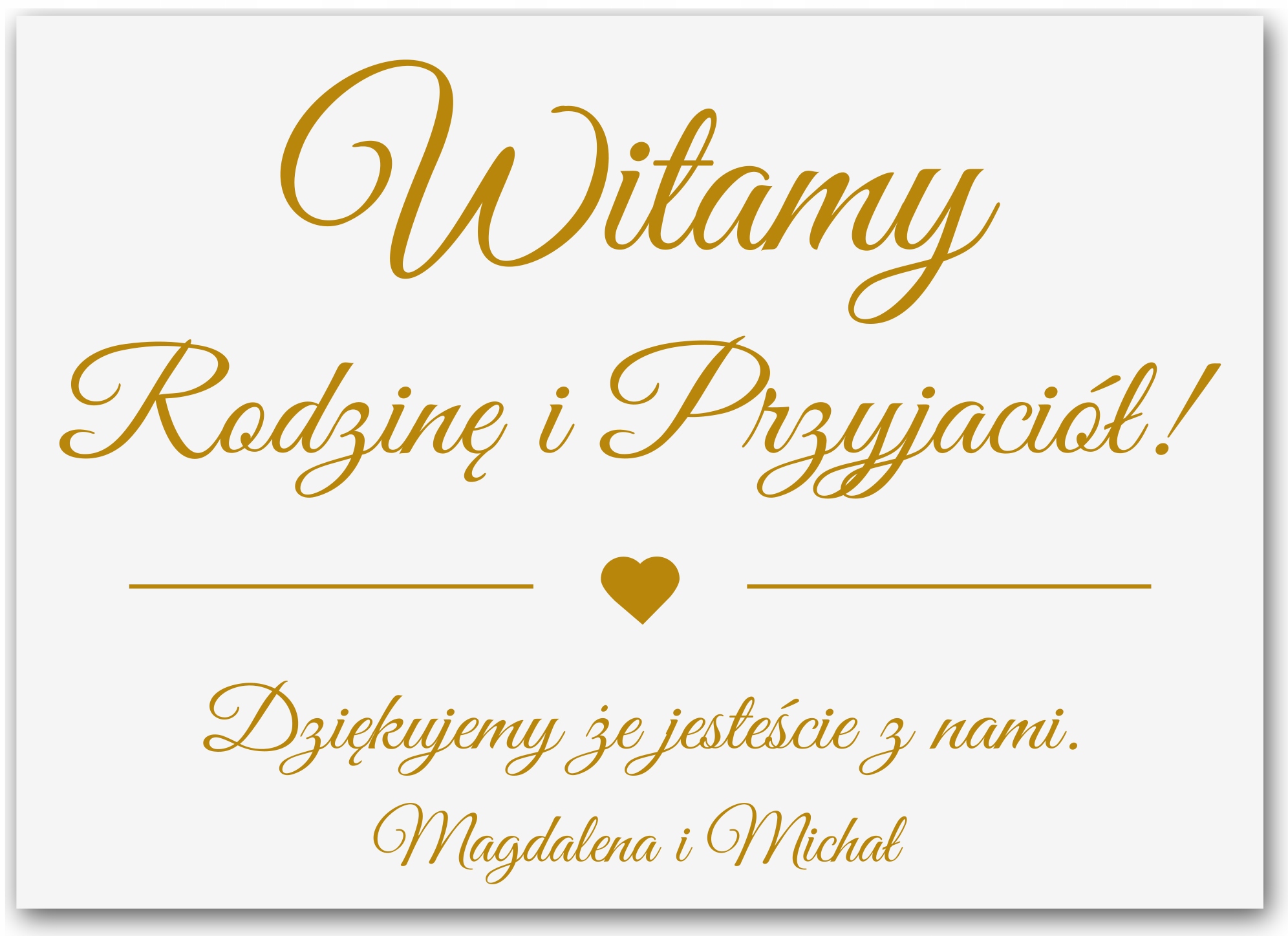 tablica powitalna wesele Witamy rodzinę imię 70x50