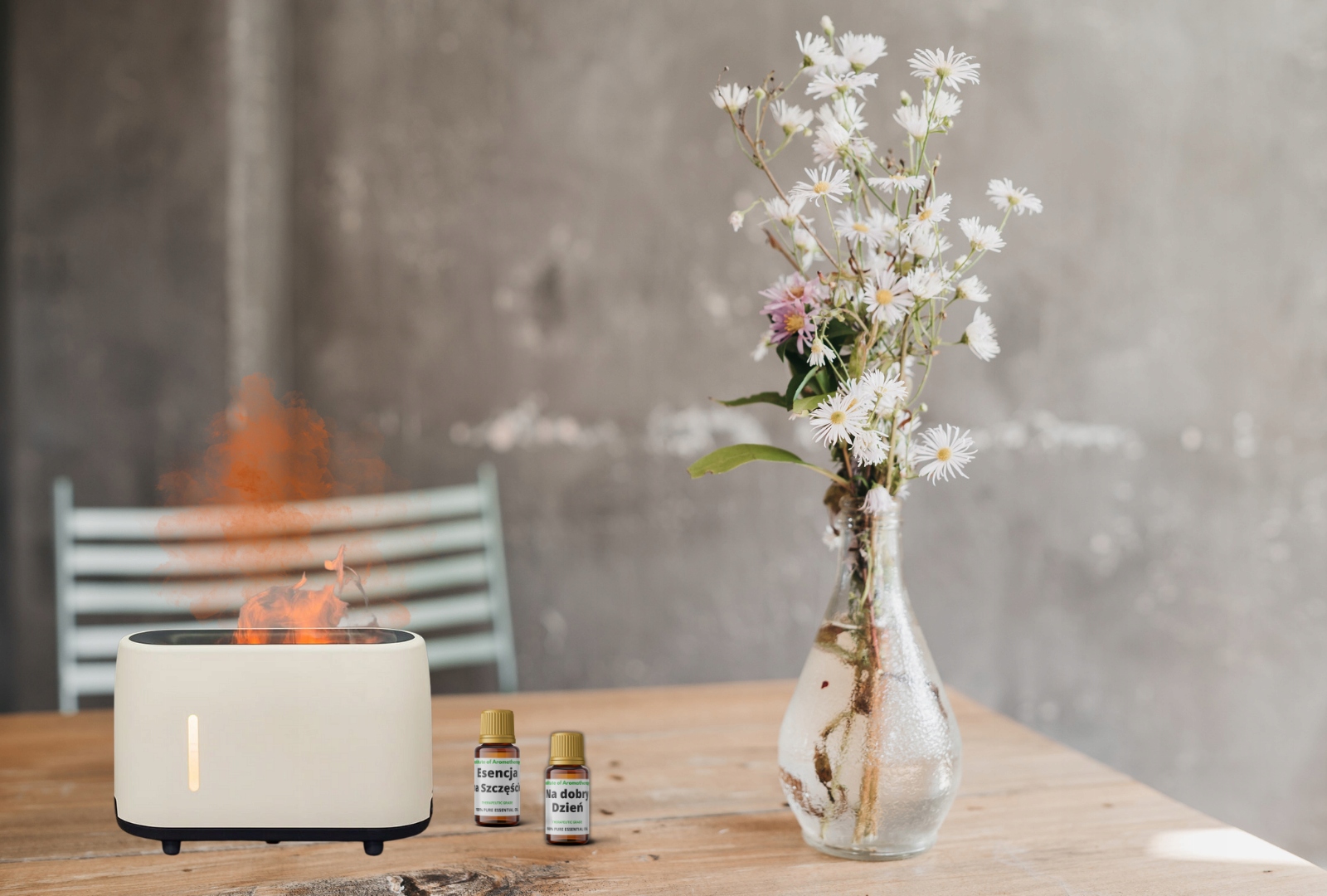 Dyfuzor AROMA FLAME biały mgła jak płomień Kod producenta FLAME_BIAŁY_4