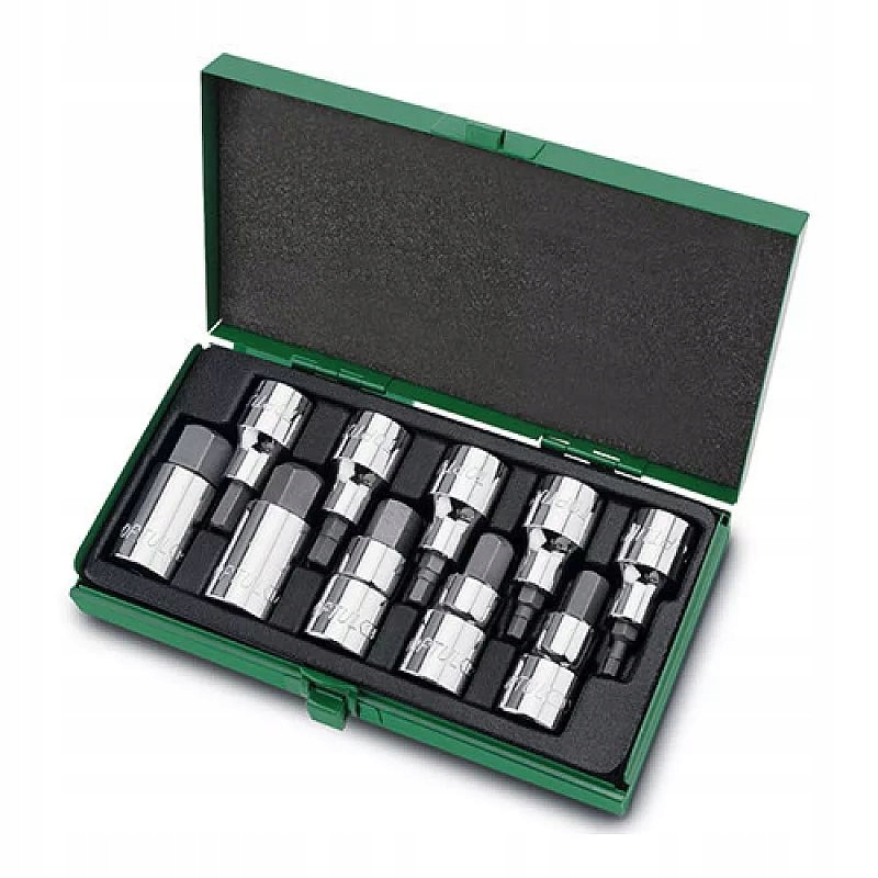 Sada Bitov Koncoviek 10ks Imbus Hex 4-19 mm 1/2" Nadstavce Bit Toptul