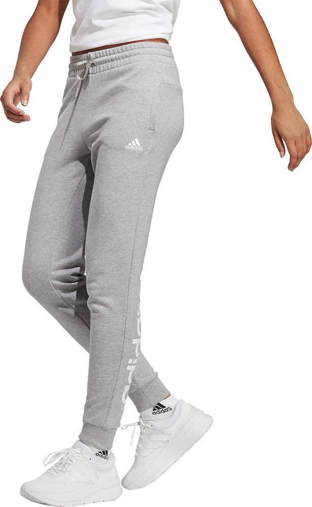 Dámské Kalhoty Adidas Essentials Linear French Terry Cuffed Šedé, velikost XL