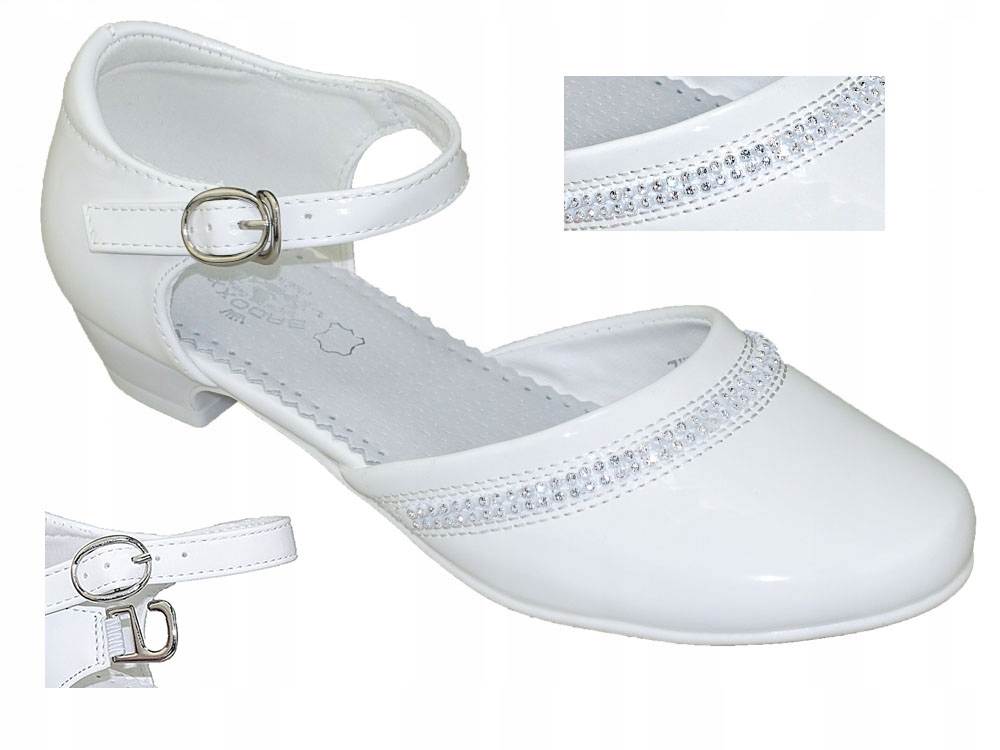 

Buty Dziewczynki Komunijne Białe Komuni Baleriny
