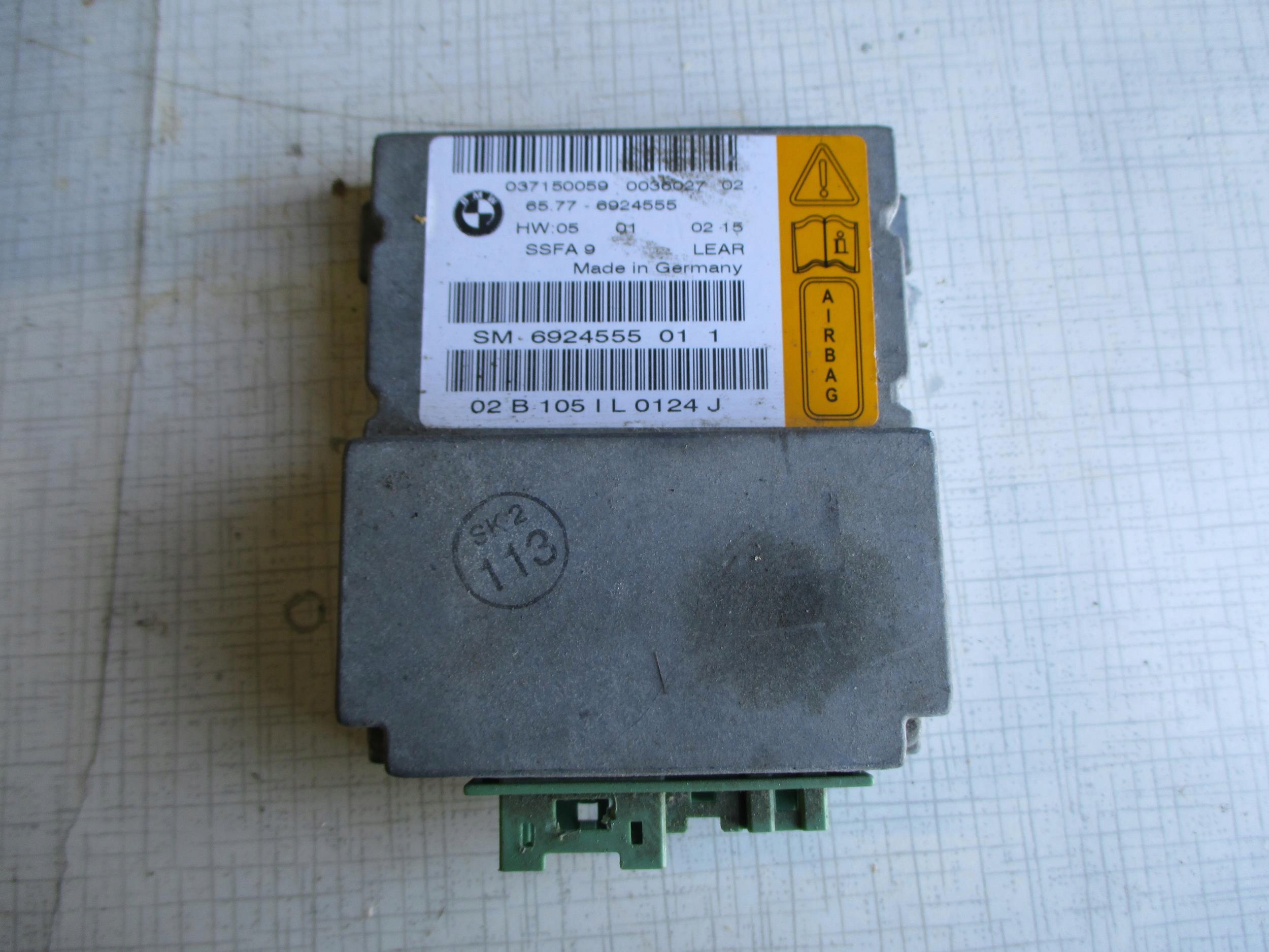 BMW E65 01-05 SENSOR AIRBAG PODUSZEK 6924555