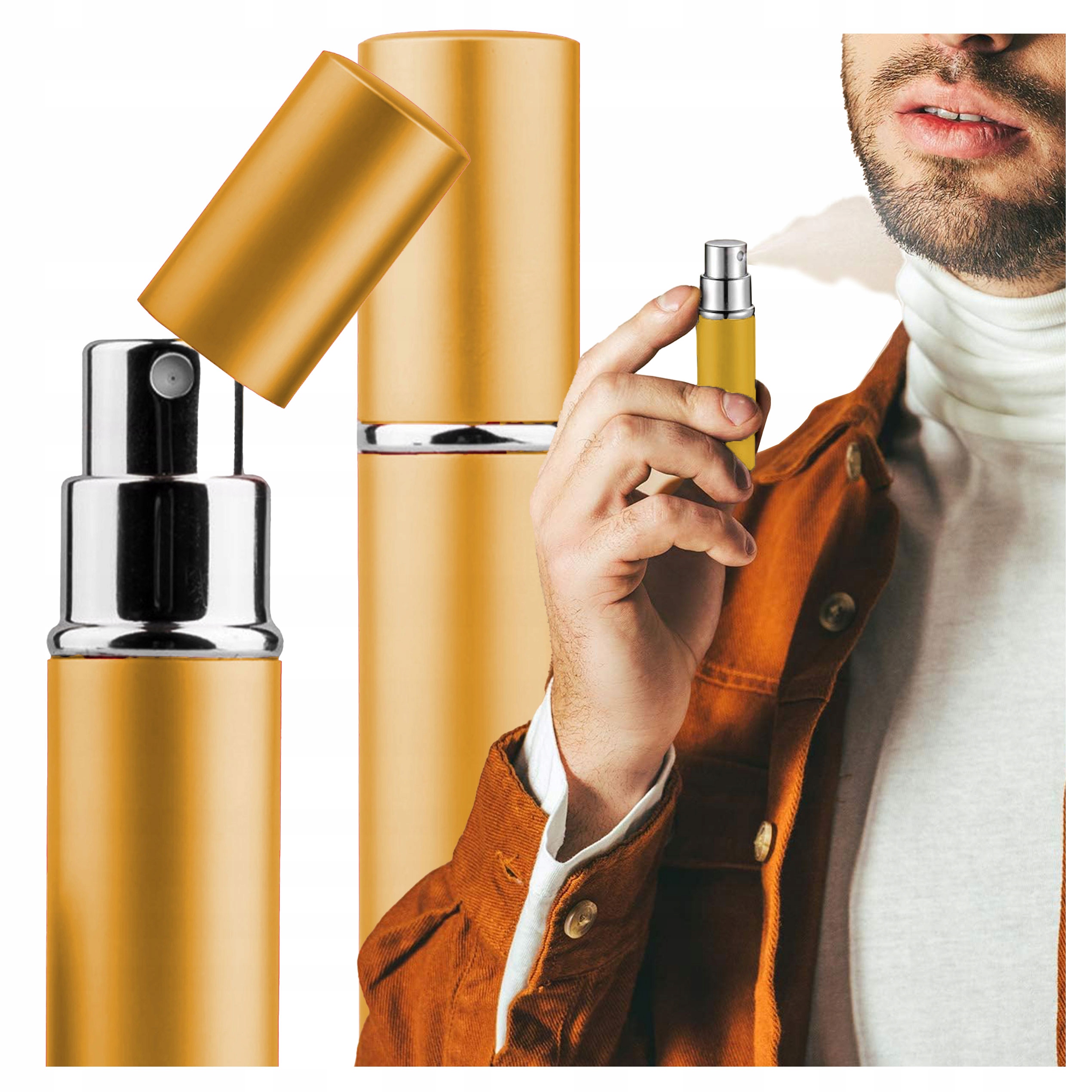 ATOMIZER PODRÓŻNY DO PERFUM FIOLKA NA 5ml ZŁOTY BUTELKA NA PERFUMY