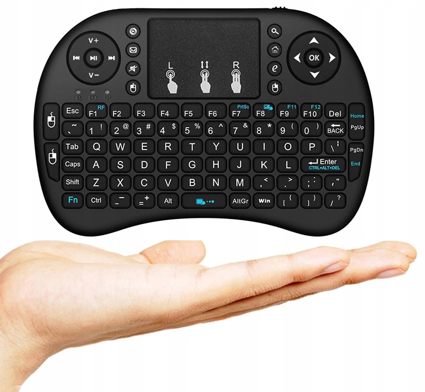 PODŚWIETLANA KLAWIATURA BEZPRZEWODOWA i8 Smart TV Stan opakowania oryginalne