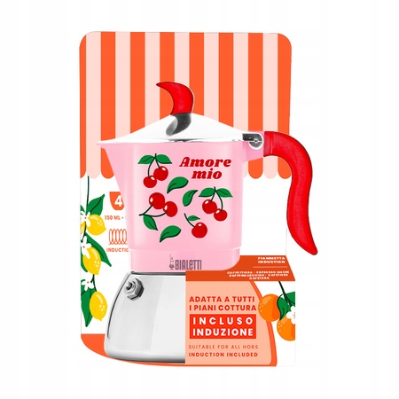 Bialetti Kávovar Fiametta Indukce Fruit Vibes Růžový 4tz