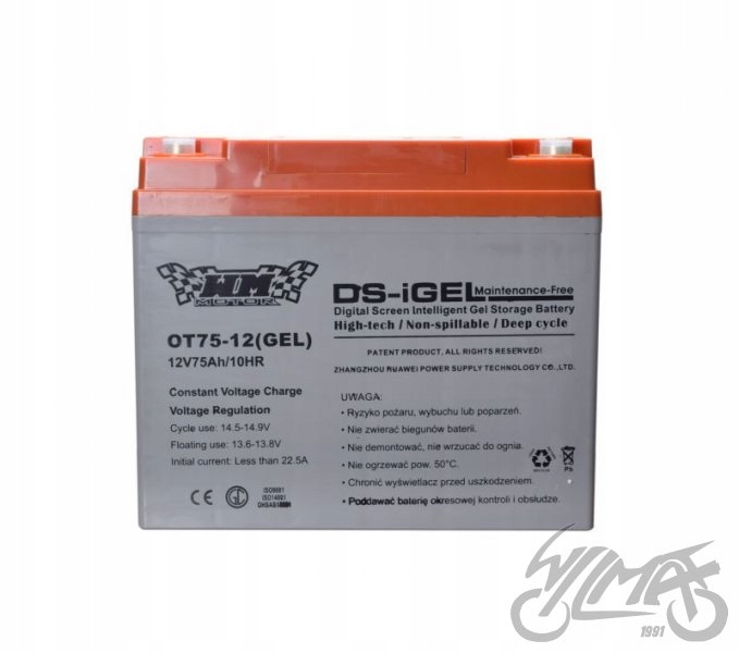 AKUMULATOR OT75-12 75AH SOLAR, CAMPER JACHT ...