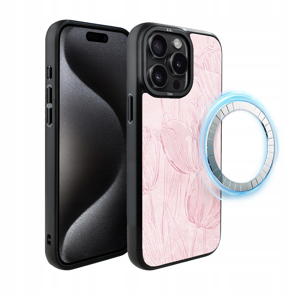 Pouzdro pro iPhone 15 Pro Max Ibizu DropGuard Matt s MagSafe, tulipánová freska