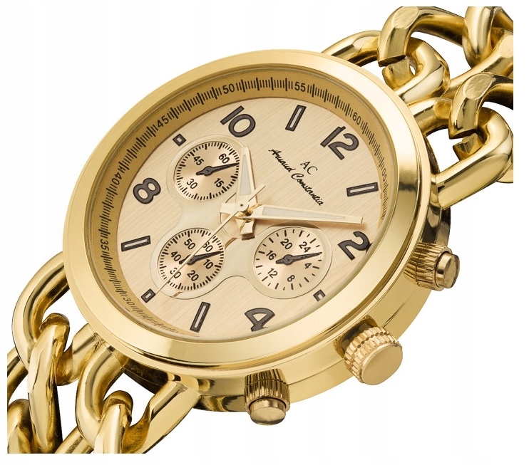 

Klasyczny Zegarek damski łańcuszek złoty