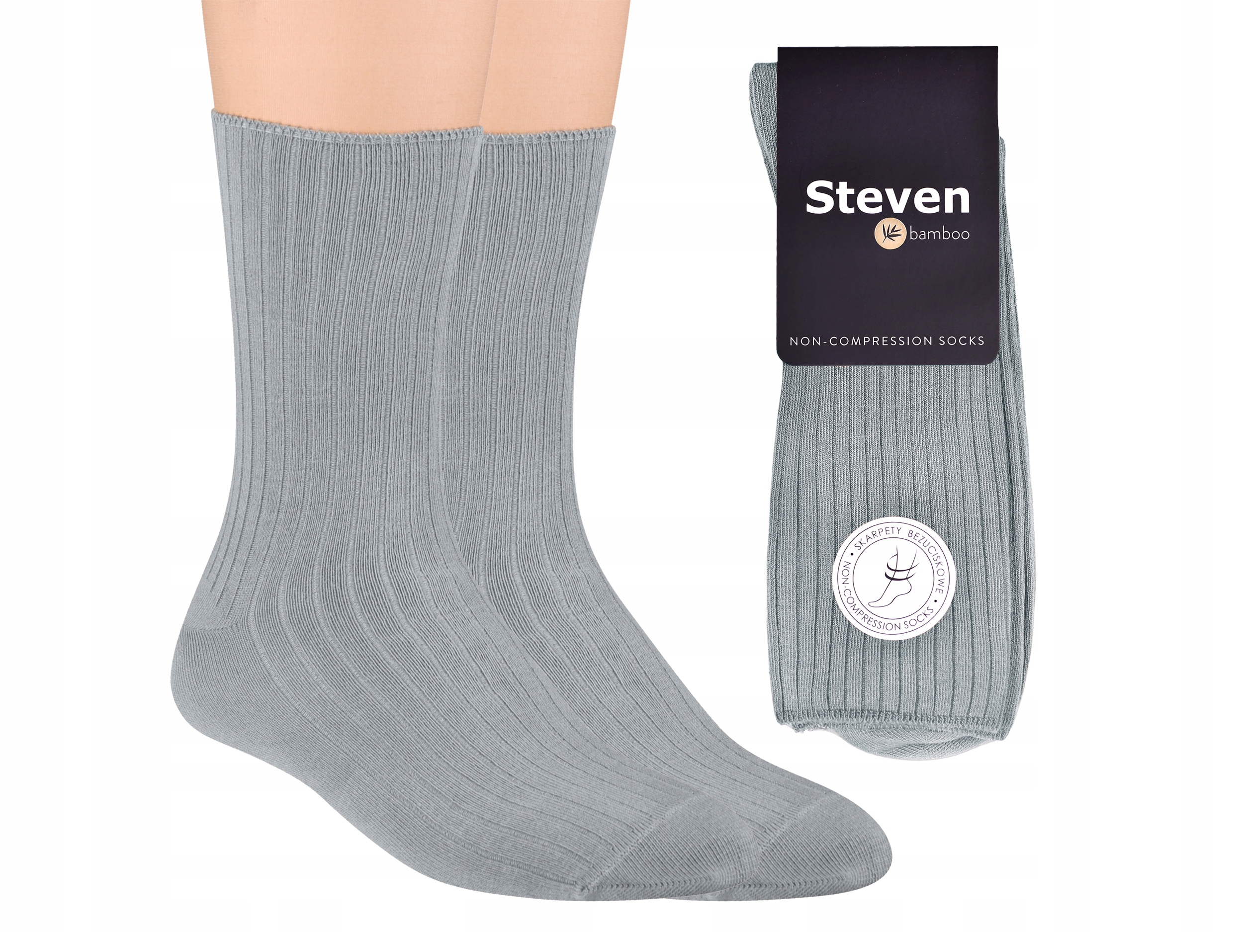 

Steven 165 Skarpety Bezuciskowe Bambus Szary 44-46