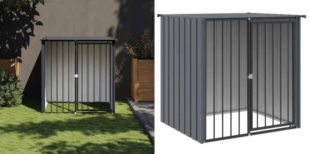 Levně Černá, Bouda pro psa, se střechou, 110x103x109 cm, ocel