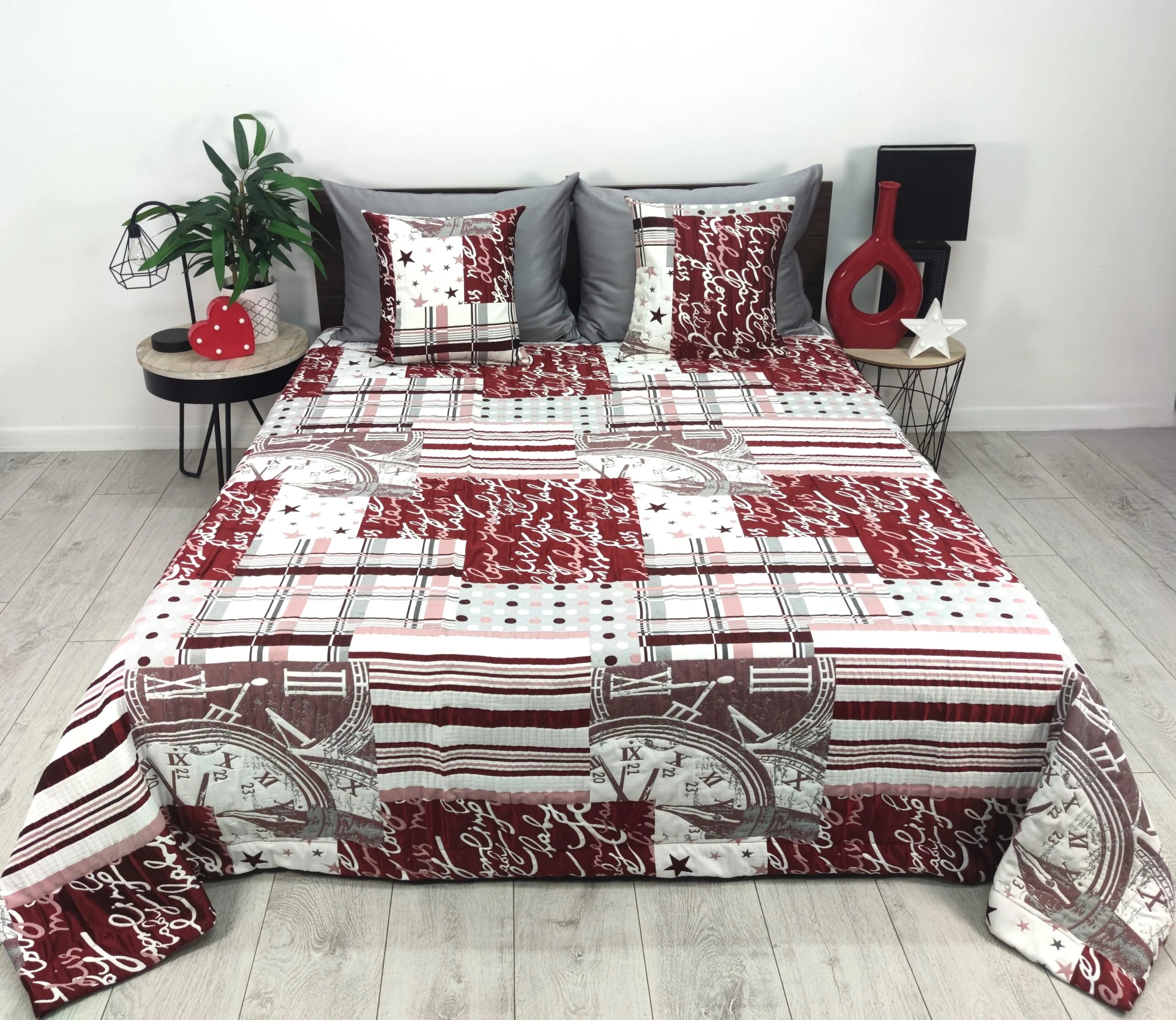 Prehoz na posteľ, pohovku, pohovku, 250 x 250, reliéfna červená bordó elegantná
