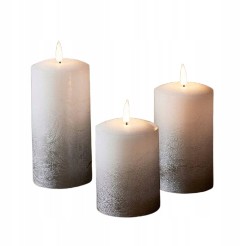 Sada 3 Sloupových Svíček LIGHTS4FUN Bateriové Led Bezplamenné Ombre