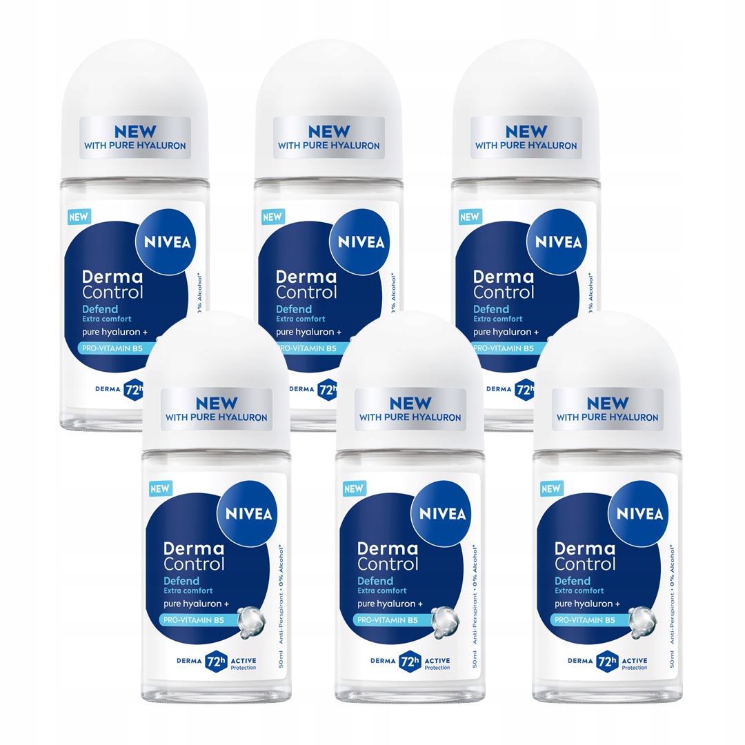 Nivea Derma Control Defend Dámská antiperspirantová kulička 72h B5 50 ml x6