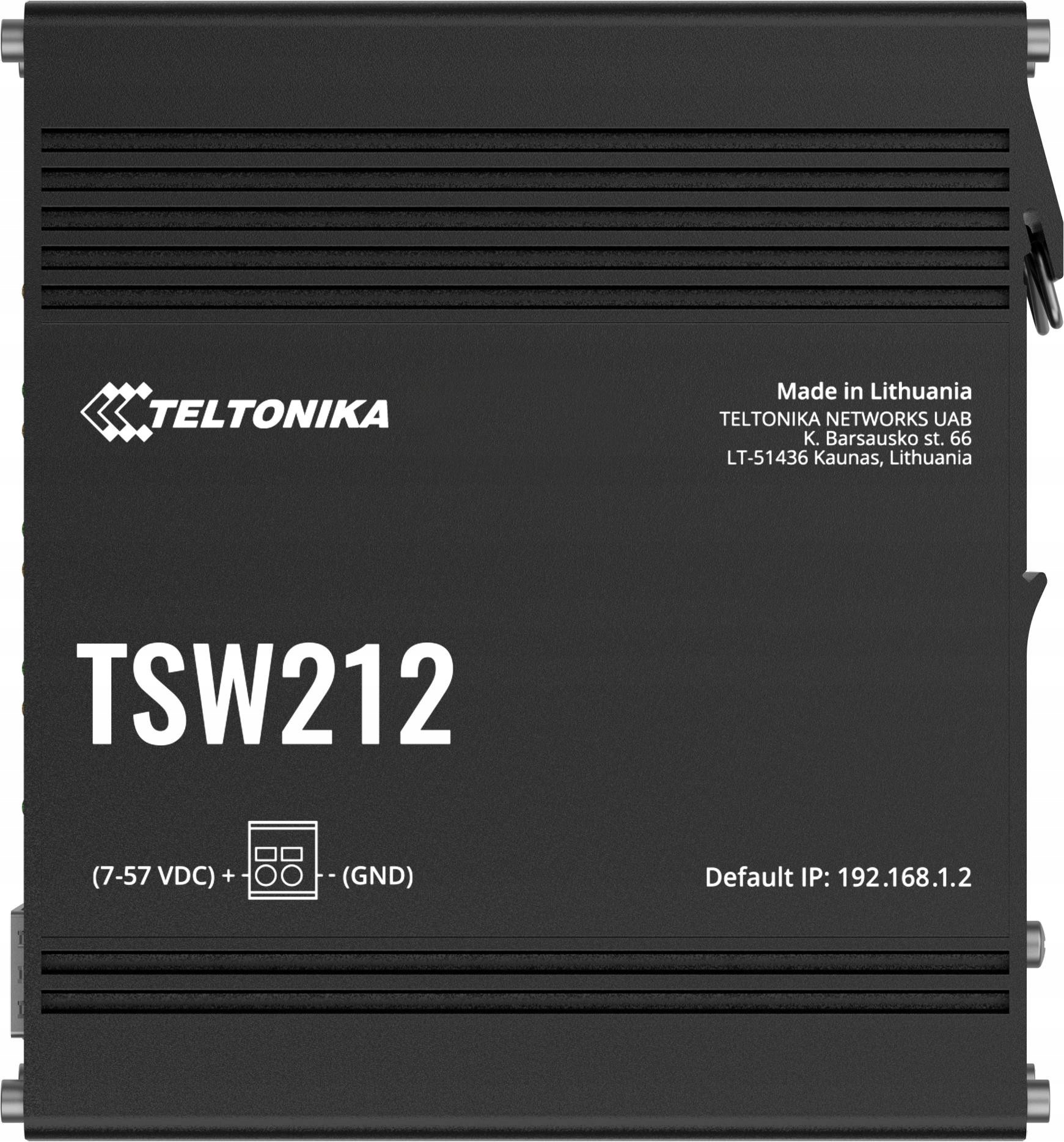 Teltonika TSW212 Priemyselný Riadiaci Prepínač 8XGE 2XSFP Din