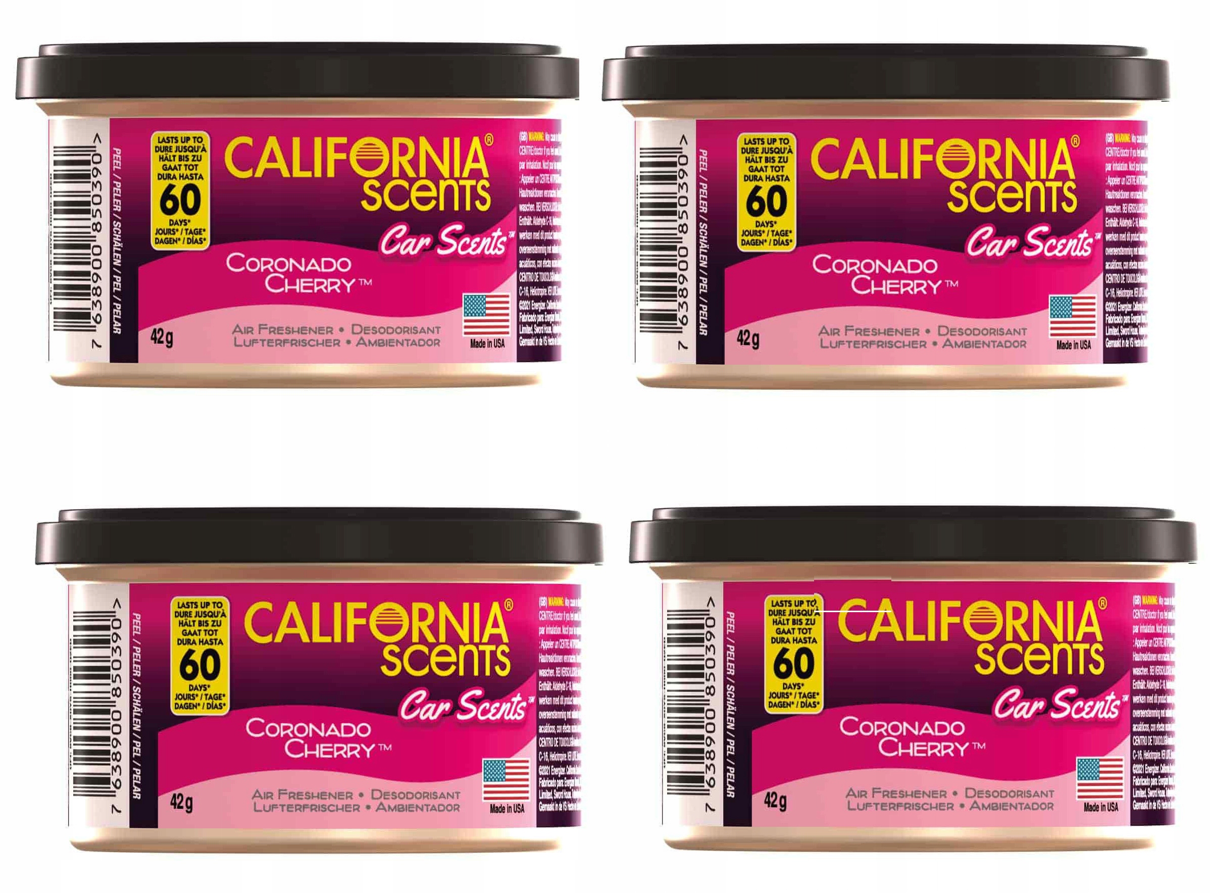 4x California Scents Zapach Samochodowy Coronado Cherry Puszka