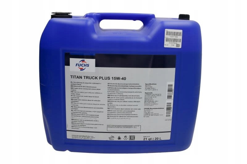 Olej silnikowy FUCHS OIL TITAN TRUCK PLUS 15W40 20