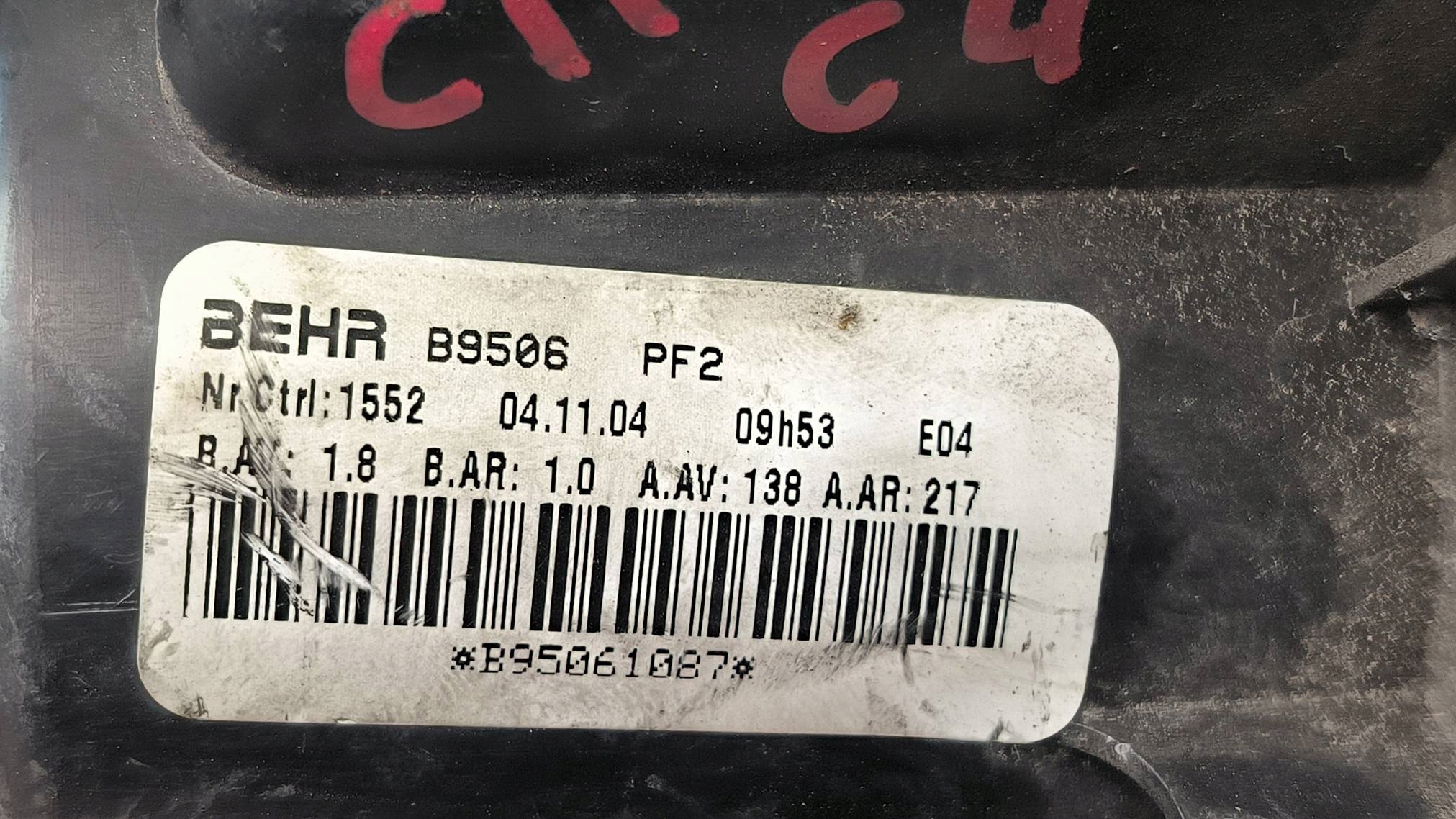 fan cab B9506PF2 CITROEN C4