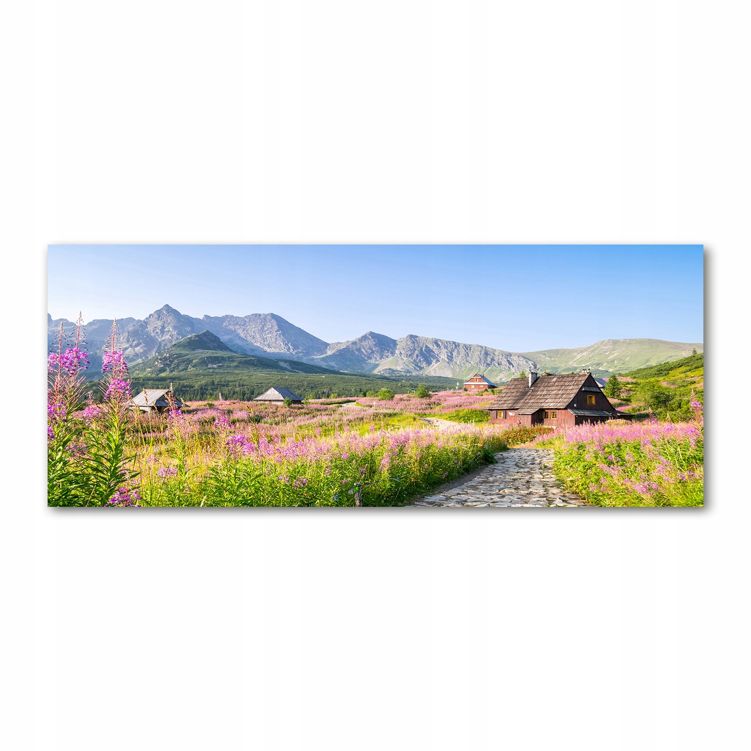 

Foto obraz akryl zdjęcie Chatki w górach 125x50 cm