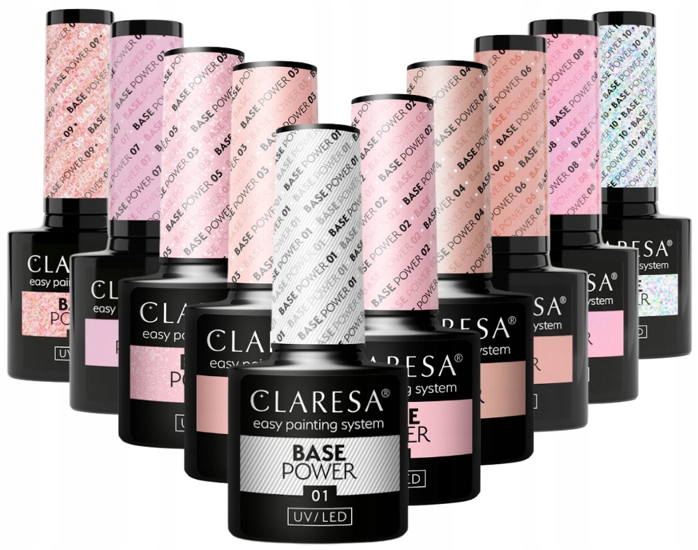 CLARESA BAZA BASE POWER BEZKWASOWA BAZA BUDUJĄZA KOLEKCJA 10 BAZ ZESTAW
