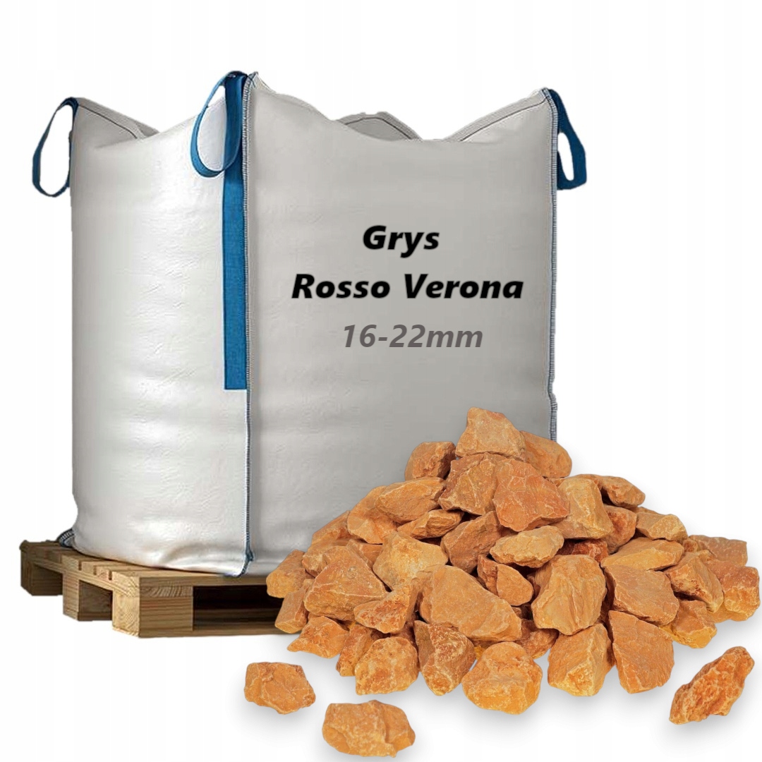 Grys Rosso Verona 16-22mm Naturalny Kamień Ogrodowy Ozdobny Ścieżki 1000kg