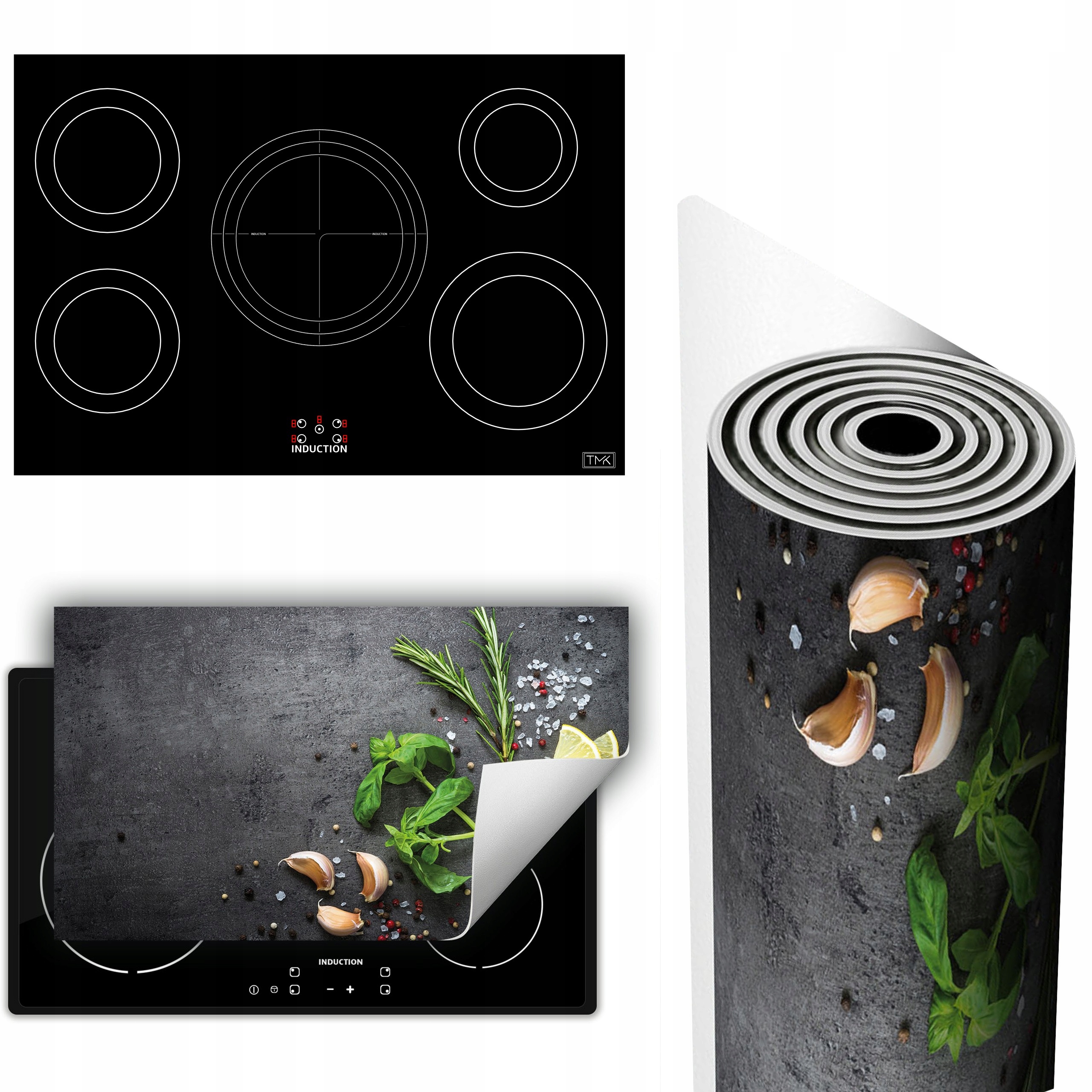 Vinylová Podložka Ochrana Kuchyňské Desky 90x52 břidlice bylinky