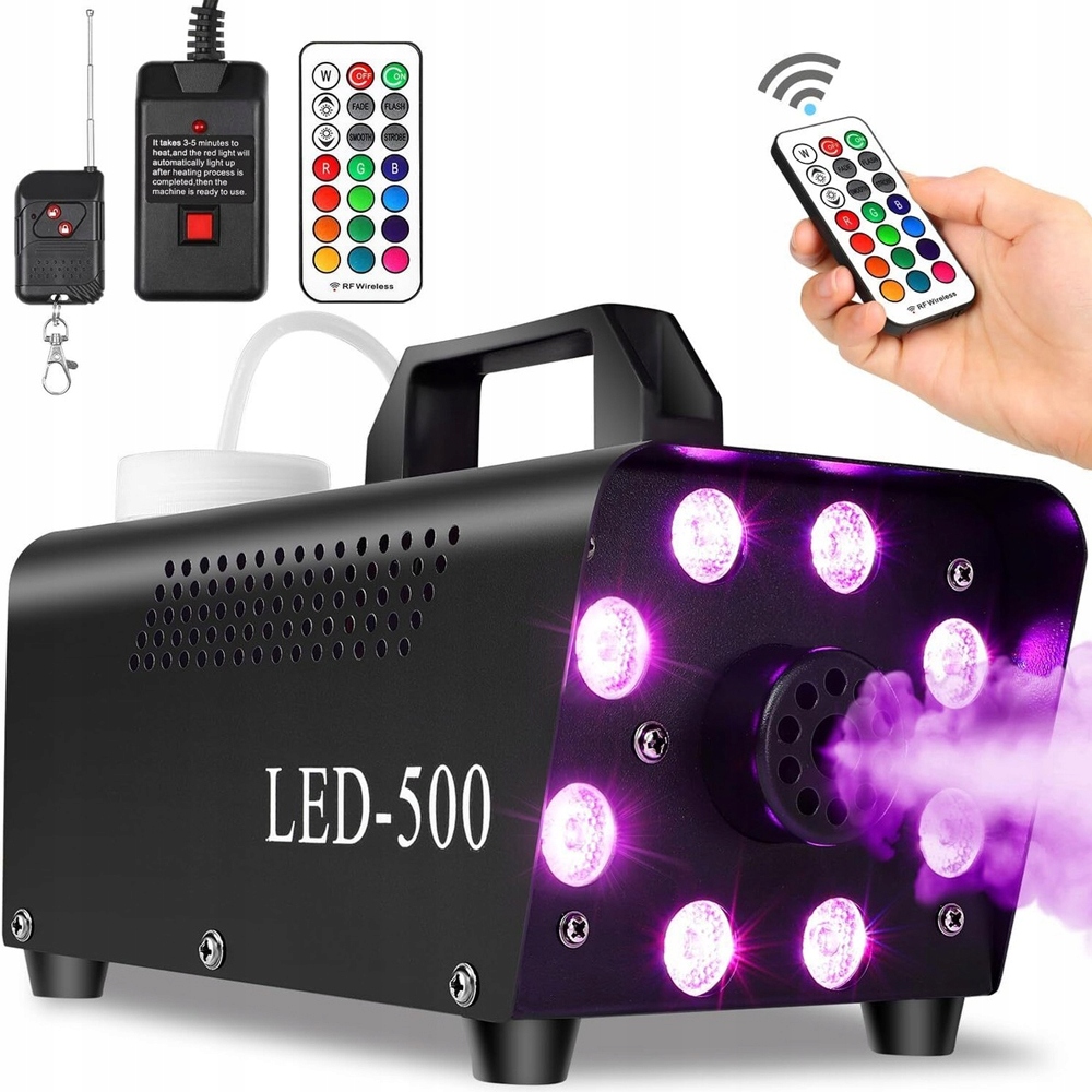 Výrobník Kouře, Kouřová Mlha, Kouřový Stroj, Led Efekt, Výkonný Dálkový Ovladač