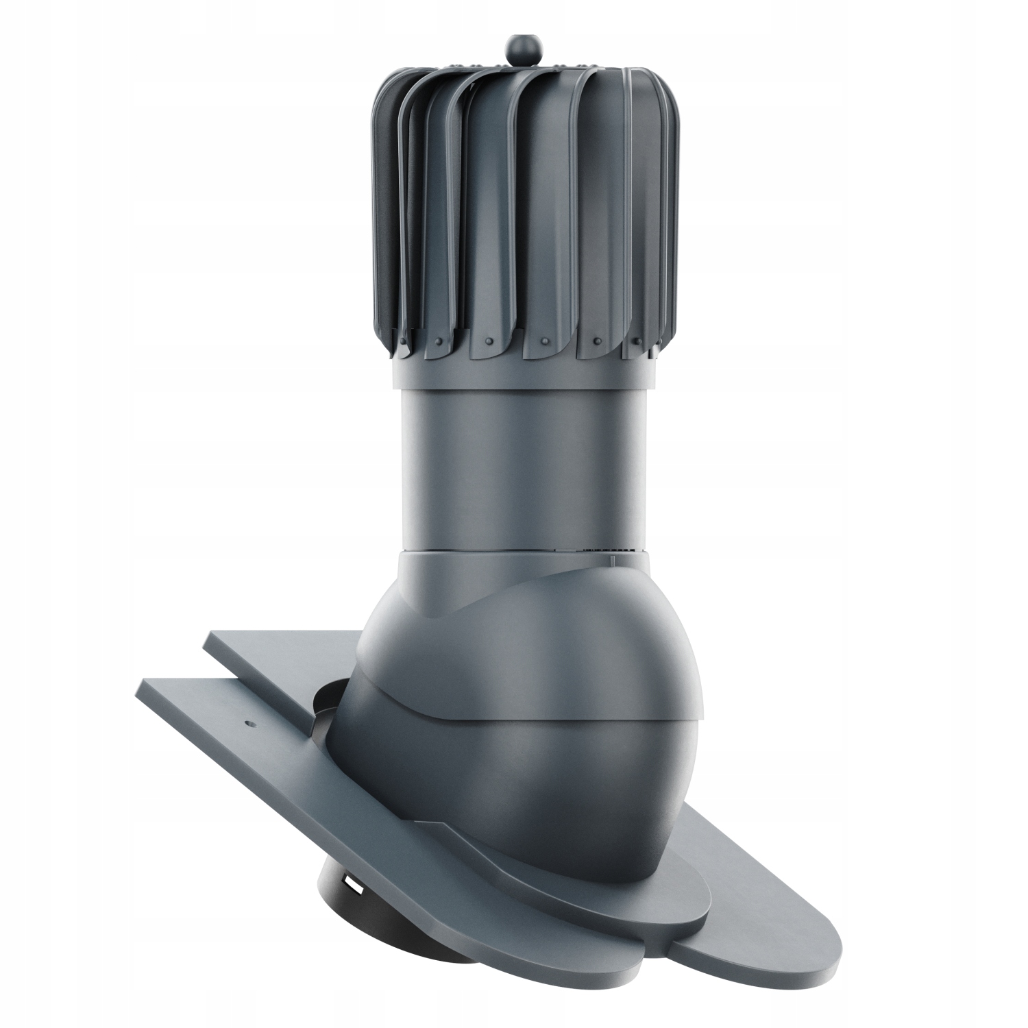 Větrací komín Otočný podlouhlý fi125 kaprařská kulička s krajkou Antracit